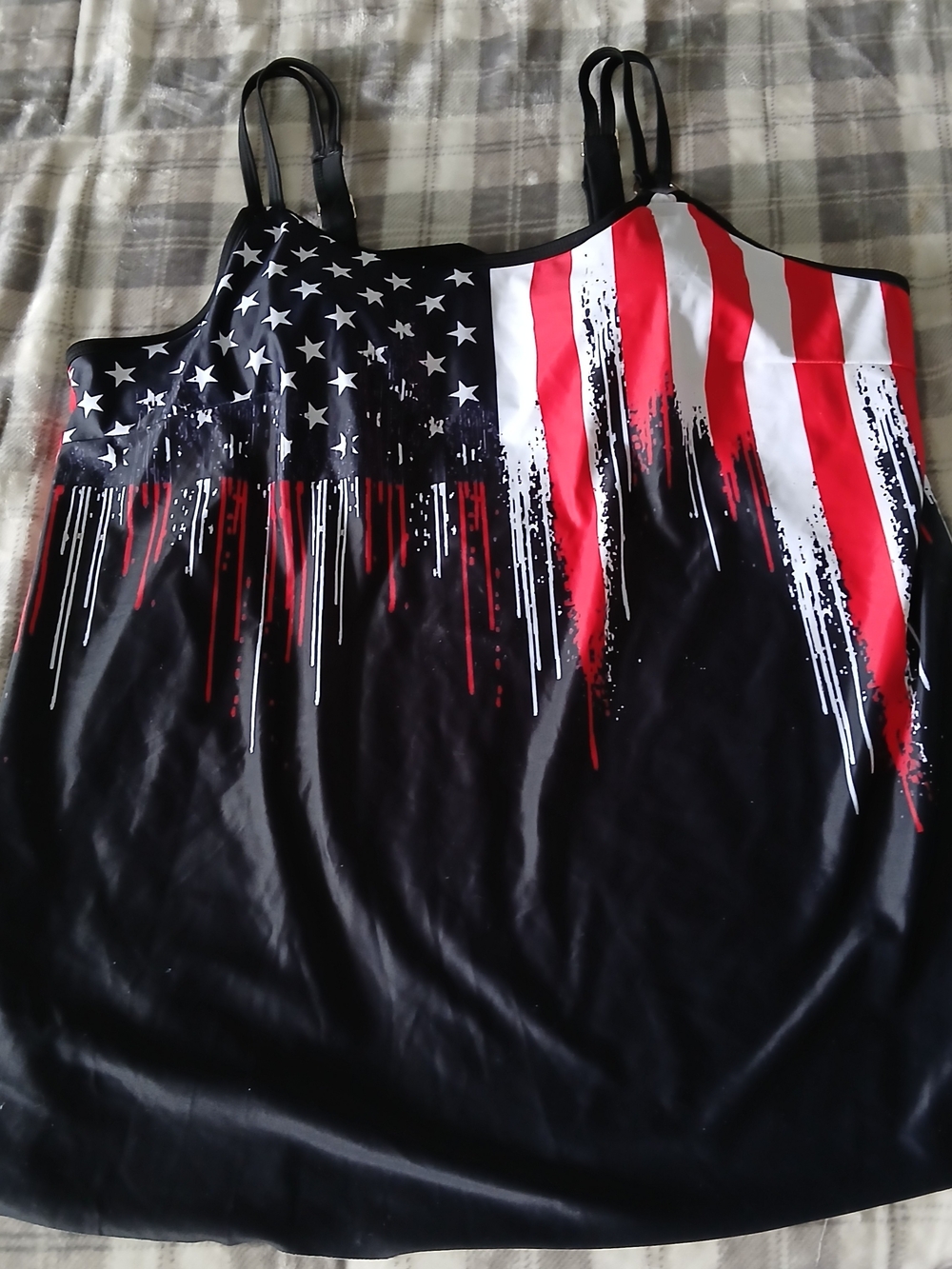 2XL Womens Tankini Swimwear Bathing Suit Tank 🇺🇲 + Adjustable Straps